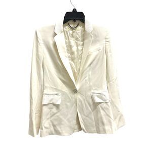 Rag & Bone Rylie Blazer Jacket Women’s White Single Button Grosgrain Trim Size 0